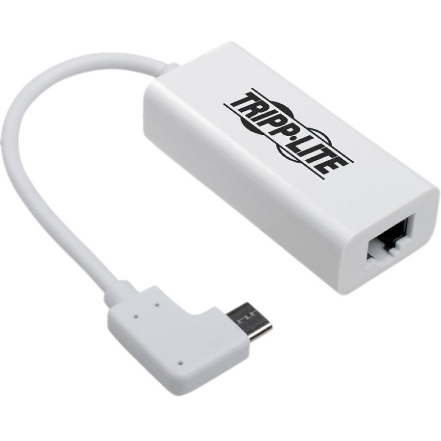 Eaton Tripp Lite Series USB-C to Gigabit Network Adapter with Right Angle USB-C, Thunderbolt 3 Compatibility - White