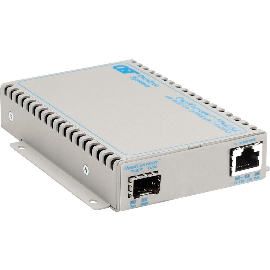 Omnitron Systems OmniConverter SE 10/100 PoE Fast Ethernet Fiber Media Converter Switch RJ45 SFP