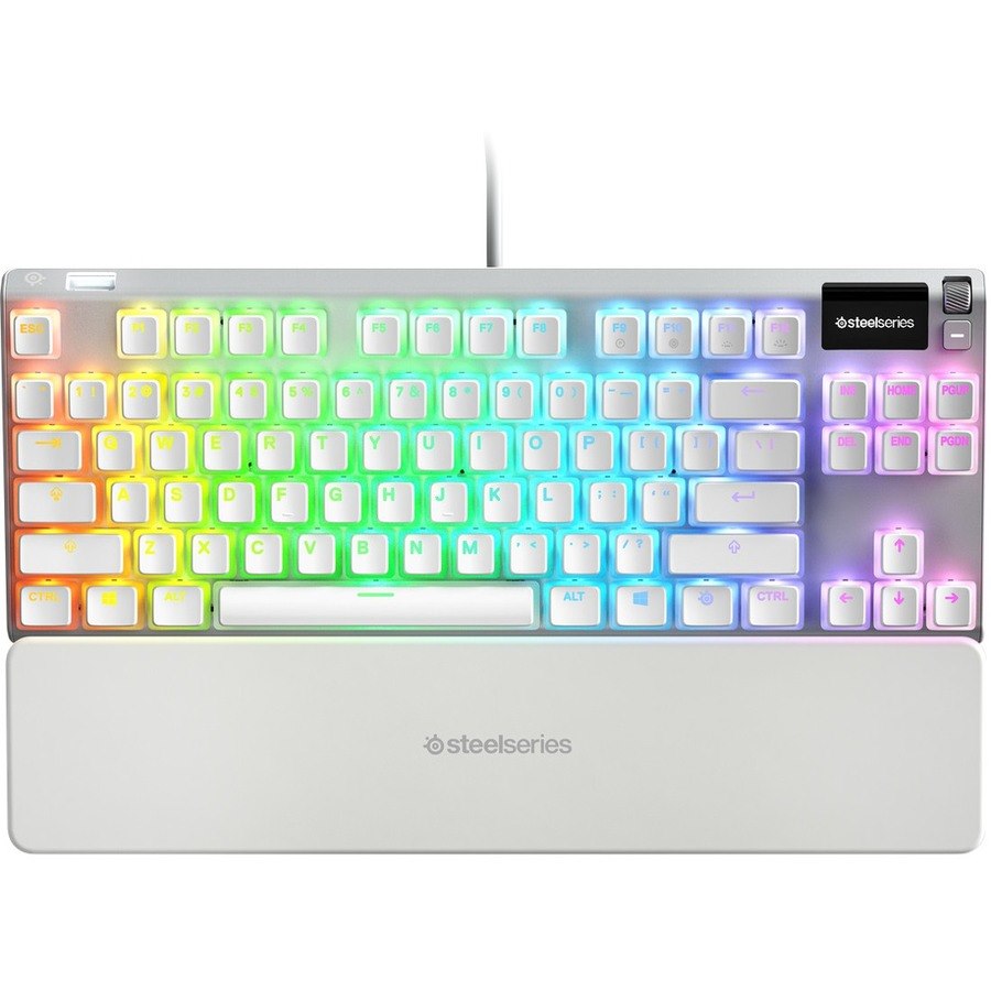 SteelSeries Apex 7 TKL Ghost Gaming Keyboard - Cable Connectivity - USB Interface - RGB LED - QWERTY Layout
