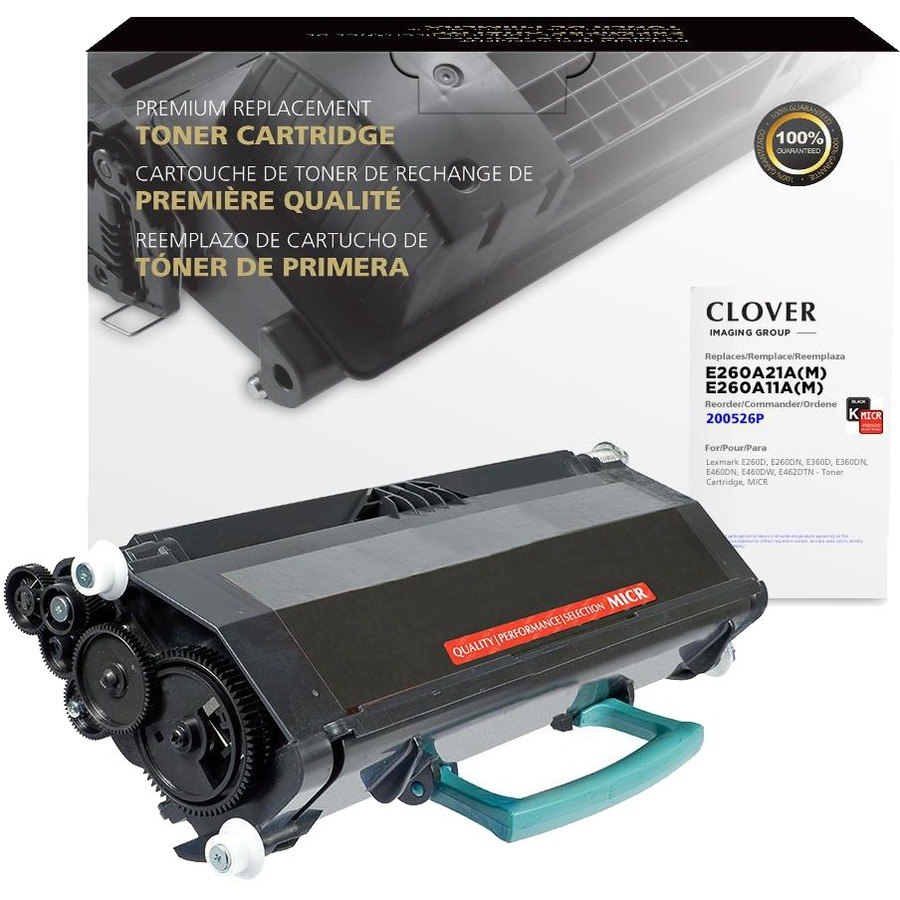 Clover Technologies MICR Laser Toner Cartridge - Alternative for Lexmark E260A11A, E260A21A, 00E260A11A, 00E260A21A, 0E260A11A, 0E260A21A - Black - 1 Pack