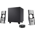 Cyber Acoustics Curve CA-SP24 2.1 Speaker System - 10 W RMS - Gloss Black, Matte Aluminum