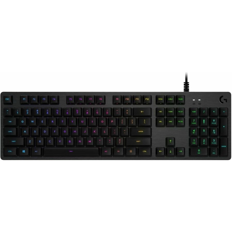 Logitech G512 Gaming Keyboard - Cable Connectivity - USB 2.0 Interface - English (UK) - Carbon