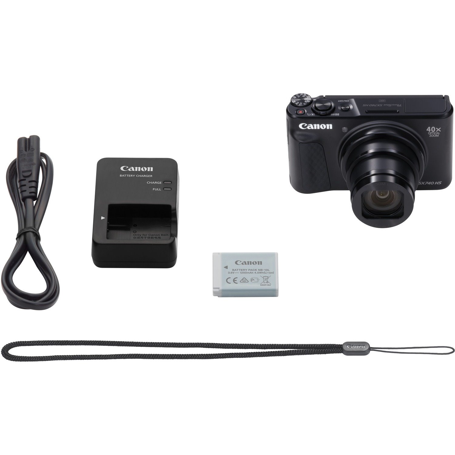 Canon PowerShot SX740 HS 20.3 Megapixel Compact Camera - Black