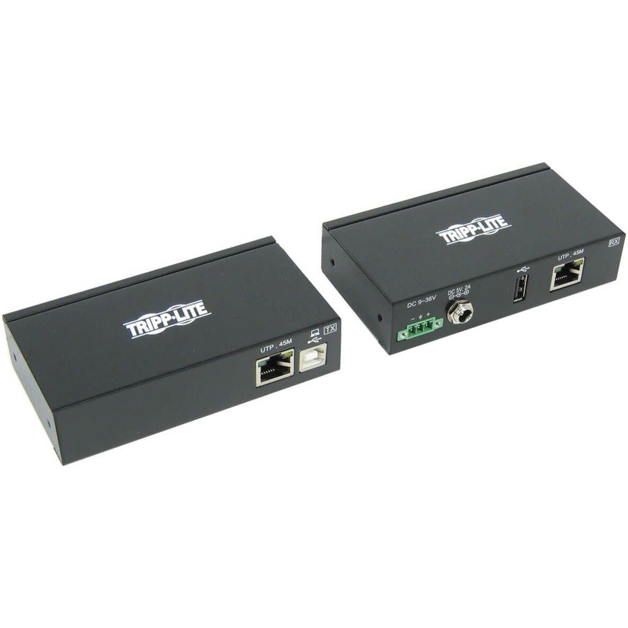 Eaton Tripp Lite Series 1-Port Industrial USB over Cat6 Extender, ESD Protection, PoC - USB 2.0, Mountable, 150 ft. (45.72 m), TAA