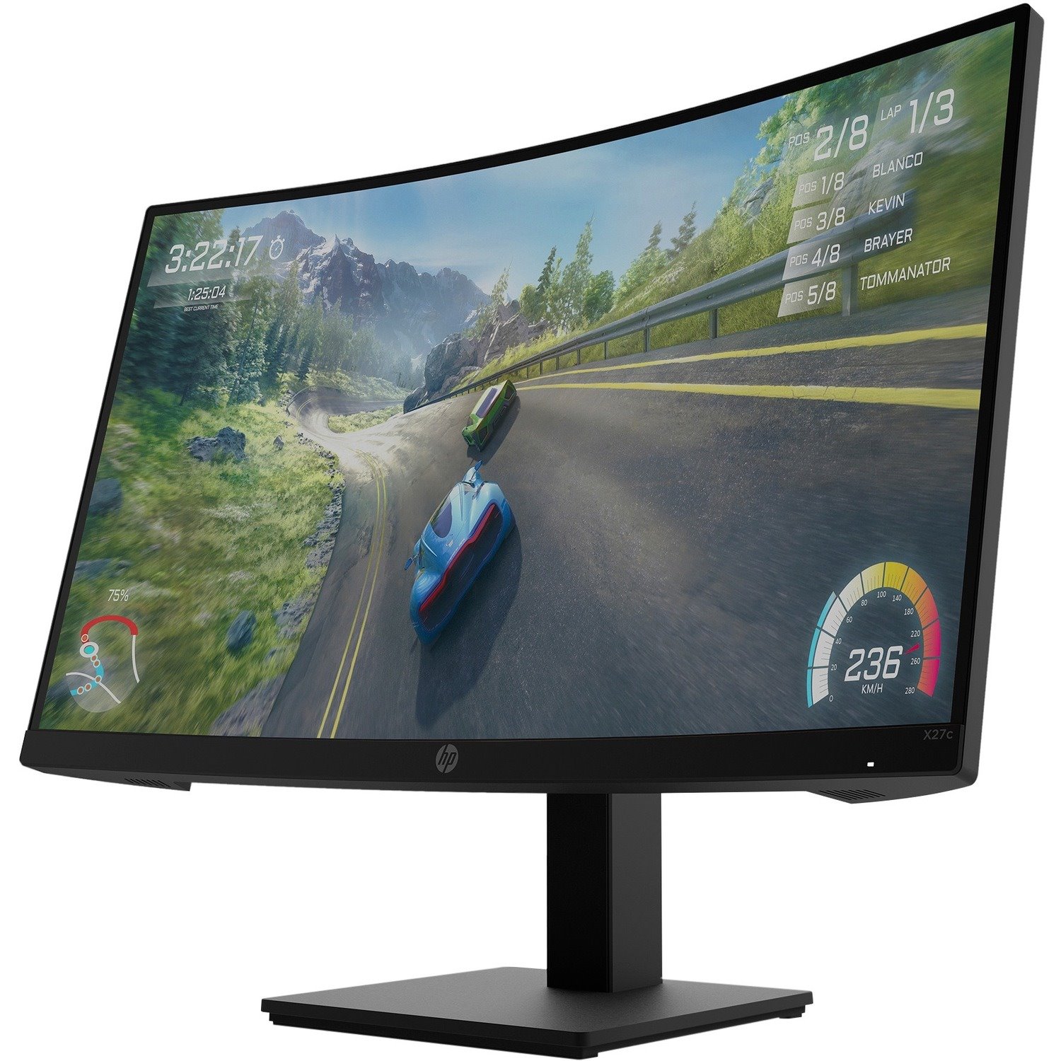 HP X27c 68.6 cm (27") Full HD Curved Screen Edge LED Gaming LCD Monitor - 16:9 - Black