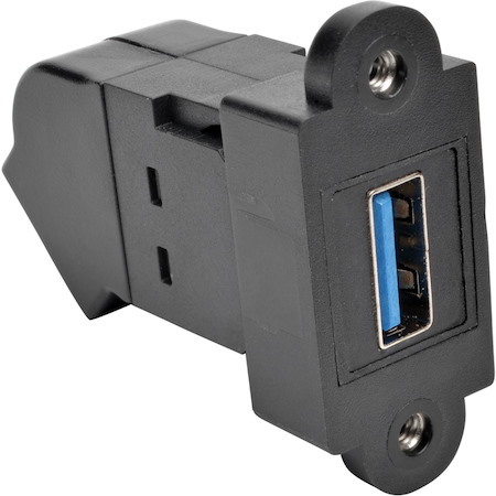 Tripp Lite by Eaton USB 3.0 All-in-One Keystone/Panel Mount Angled Coupler (F/F), Black
