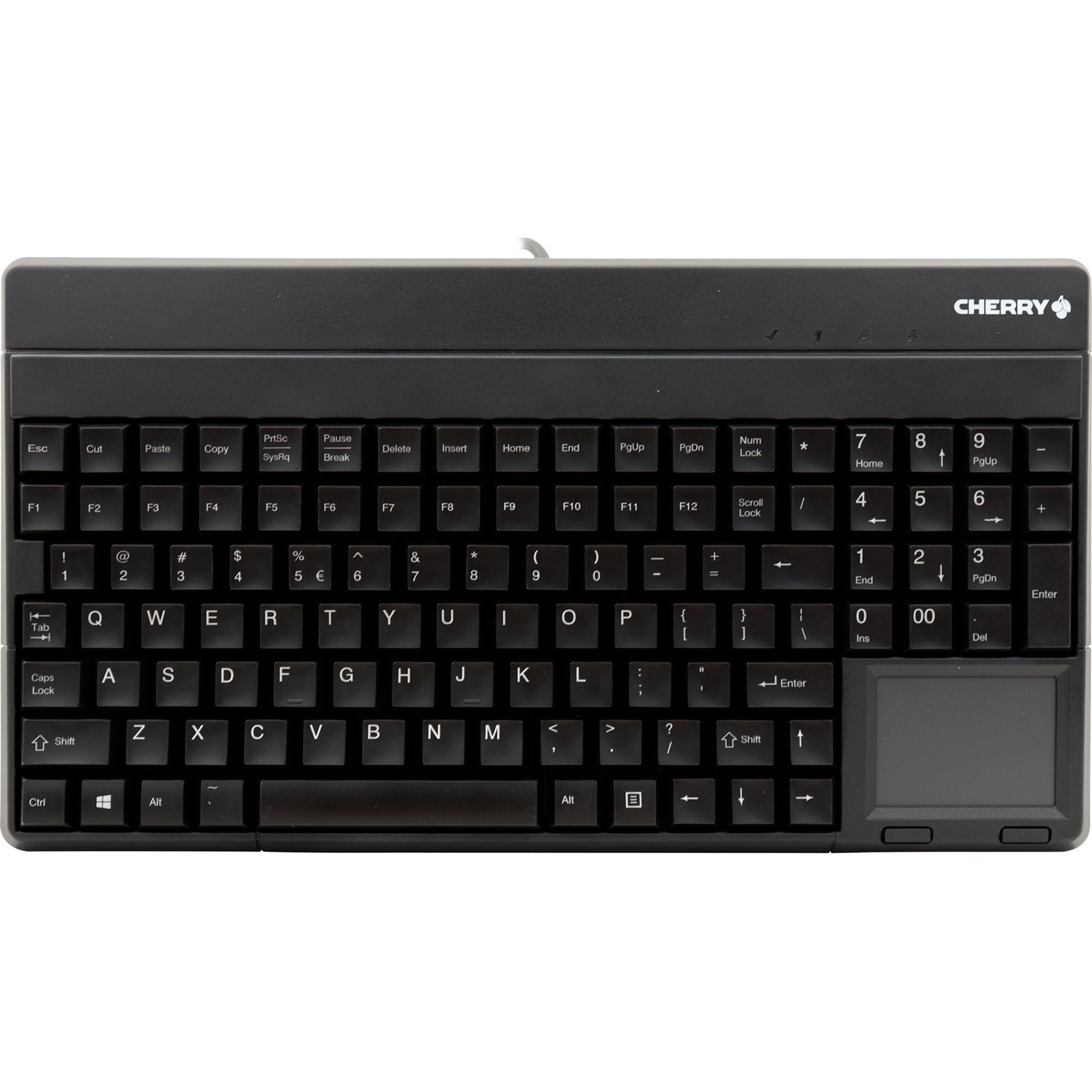 CHERRY G86-62401 Keyboard - Cable Connectivity - USB 2.0 Interface - TouchPad - English (US) - QWERTY Layout - Black