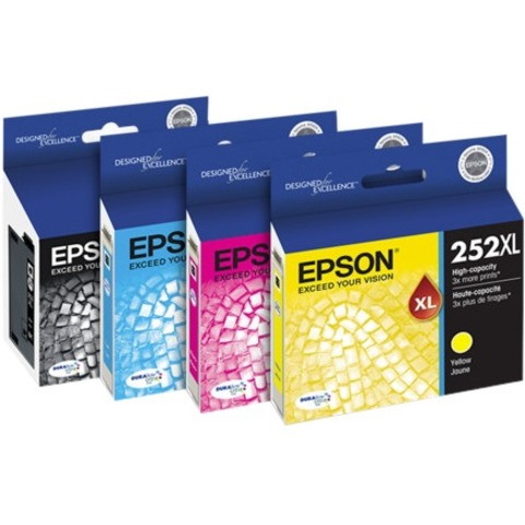 Epson DURABrite Ultra 252XL Original High/Standard Yield Inkjet Ink Cartridge - Combo Pack - Black, Cyan, Magenta, Yellow - 4 / Pack