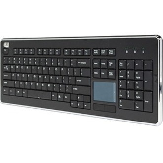 Adesso WKB-4400UB Keyboard - Wireless Connectivity - USB Interface - TouchPad - English (US) - Black