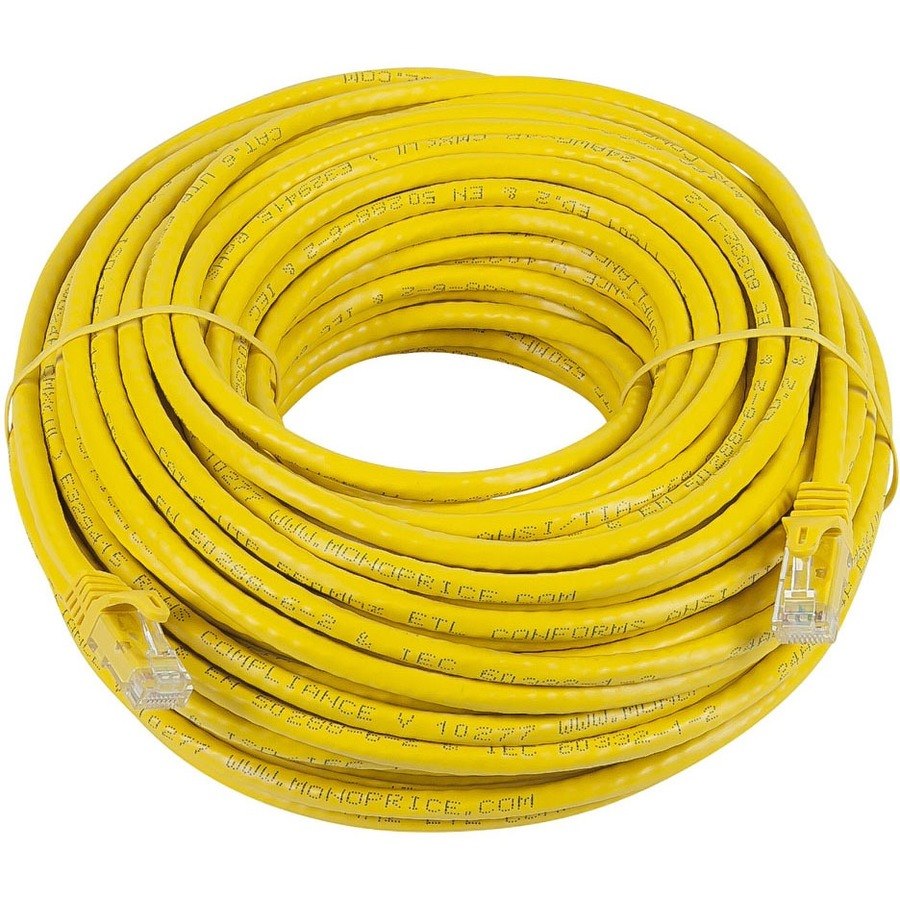 Monoprice FLEXboot Series Cat5e 24AWG UTP Ethernet Network Patch Cable, 100ft Yellow