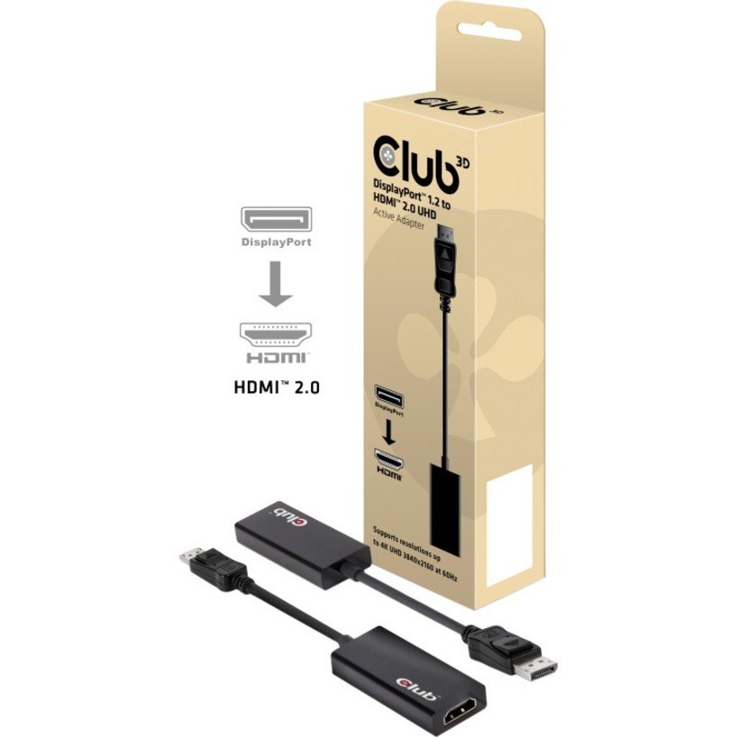 Club 3D DisplayPort 1.2 to HDMI 2.0 4K60Hz UHD Active Adapter