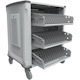 Rocstor Volt&reg; C42 Charging Cart with Intelligent Power Charging - Up to 42 Device Intelligent Power Charging Cart for Notebooks, Chromebook&reg;, MacBook&reg;, and Macbook&reg; Pro- 3 Slide-out shelves - Push Handle - 4 Heavy Duty 5" Casters - Steel Construction - 34.9" Width x 24.4" Depth x 40.7" Height - Silver - 5 Year Full Warranty - For up to 42 Devices MACBOOK&reg;/CHROMEBOOK&reg;/ NOTEBOOK UP TO 15.6"