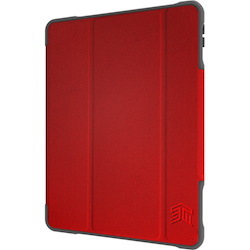 STM Goods Dux Plus Duo Carrying Case for 10.2" Apple iPad (7th Generation) Stylus - Red, Clear