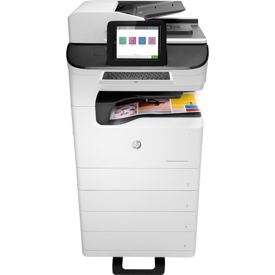 HP PageWide Enterprise 785z+ Page Wide Array Multifunction Printer-Color-Copier/Fax/Scanner-75 ppm Mono/75 ppm Color Print-2400x1200 dpi Print-Automatic Duplex Print-125000 Pages-650 sheets Input-600 dpi Optical Scan-Color Fax-Wireless LAN