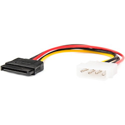 Rocstor Premium 6in 4 Pin Molex to Left Angle SATA Power Cable Adapter - LP4 - SATA Power Adapter Cable
