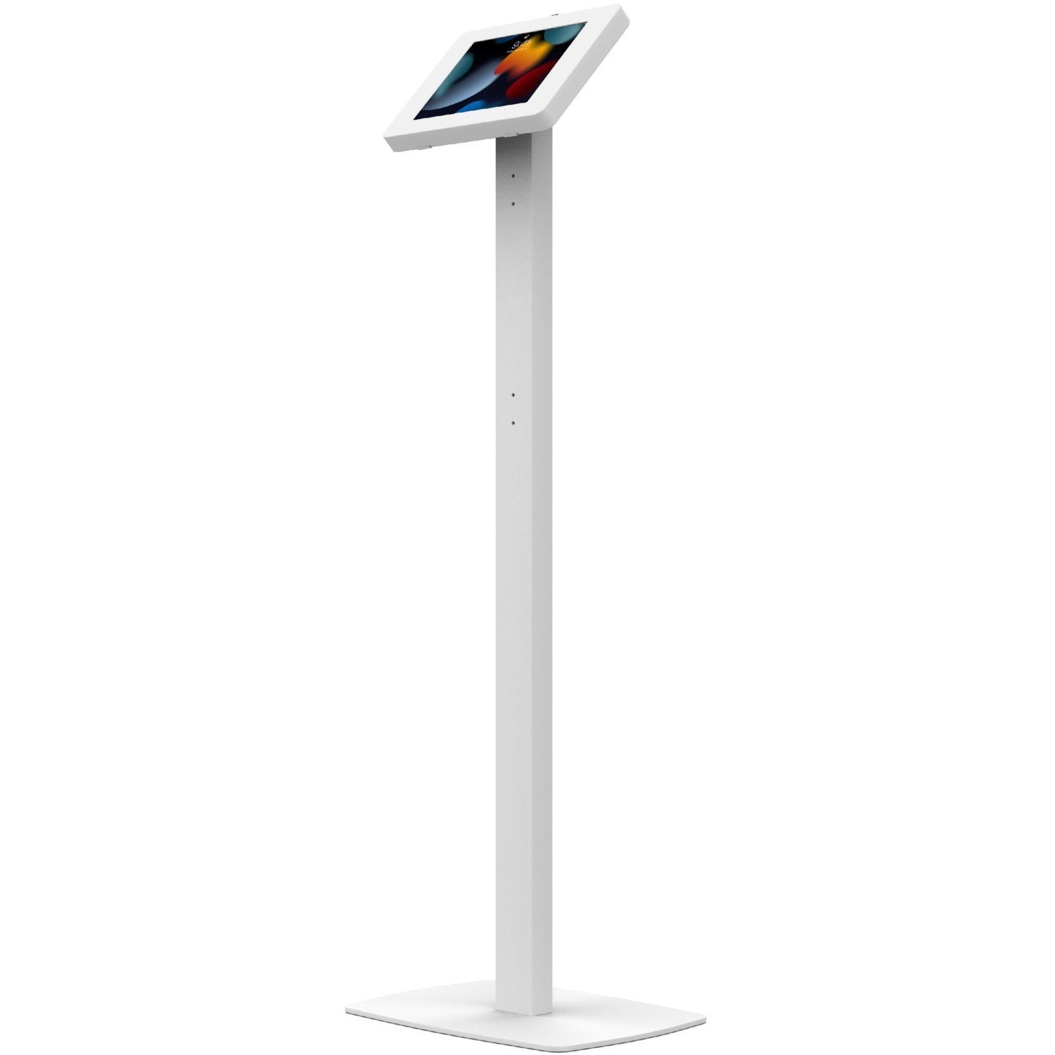 CTA Digital Premium Thin Profile Floor stand w/ Small Universal Security Enclosure (White)