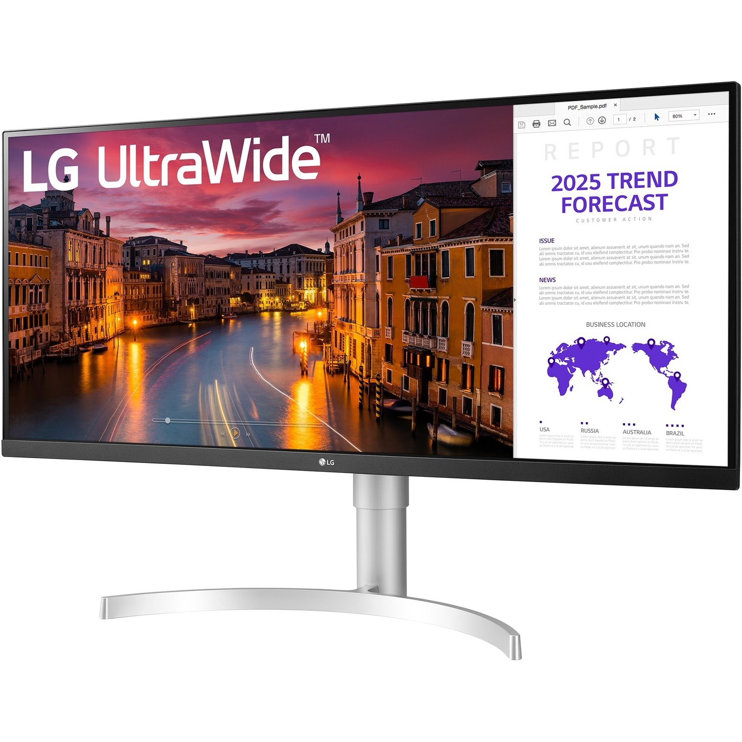 LG Ultrawide 34WN650-W 86.4 cm (34") UW-UXGA LED Gaming LCD Monitor - 21:9 - White, Black, Silver