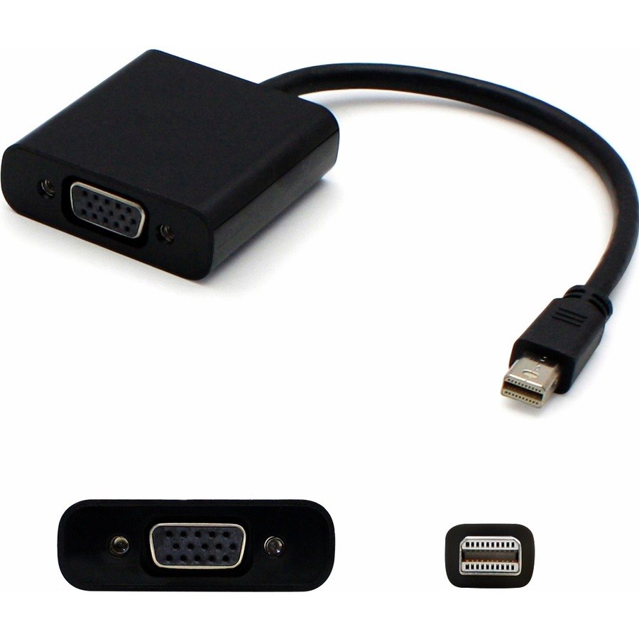 5PK Mini-DisplayPort 1.1 Male to VGA Female Black Adapters Which Supports Intel Thunderbolt For Resolution Up to 1920x1200 (WUXGA)