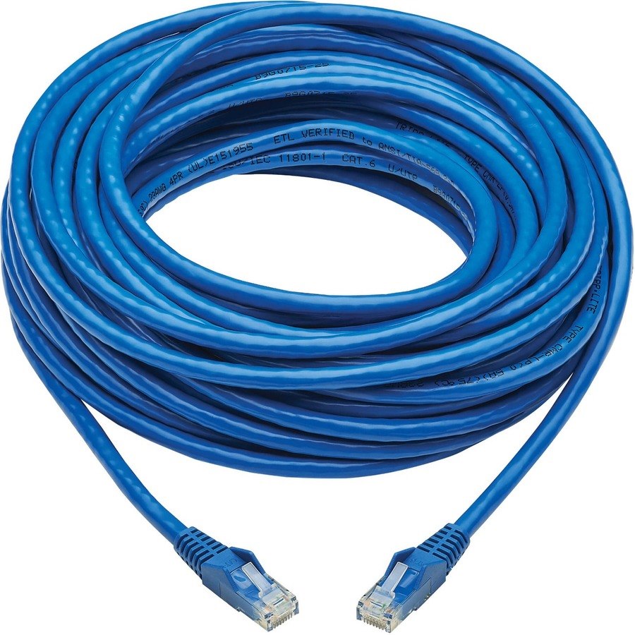 Eaton Tripp Lite Series Cat6 Gigabit Snagless Molded UTP Ethernet Cable (RJ45 M/M), PoE, CMR-LP, Blue, 50 ft. (15.24 m), TAA