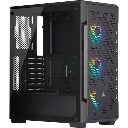 Corsair iCUE 220T RGB Computer Case - Mini ITX, Micro ATX, ATX Motherboard Supported - Mid-tower - Steel, Tempered Glass - Black