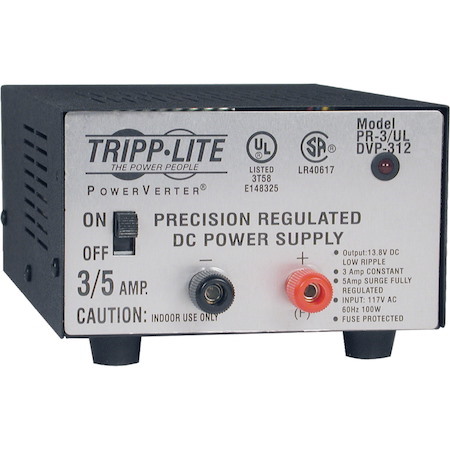 Tripp Lite by Eaton 3-Amp DC Power Supply, Precision Regulated AC-to-DC Conversion, UL-Certified