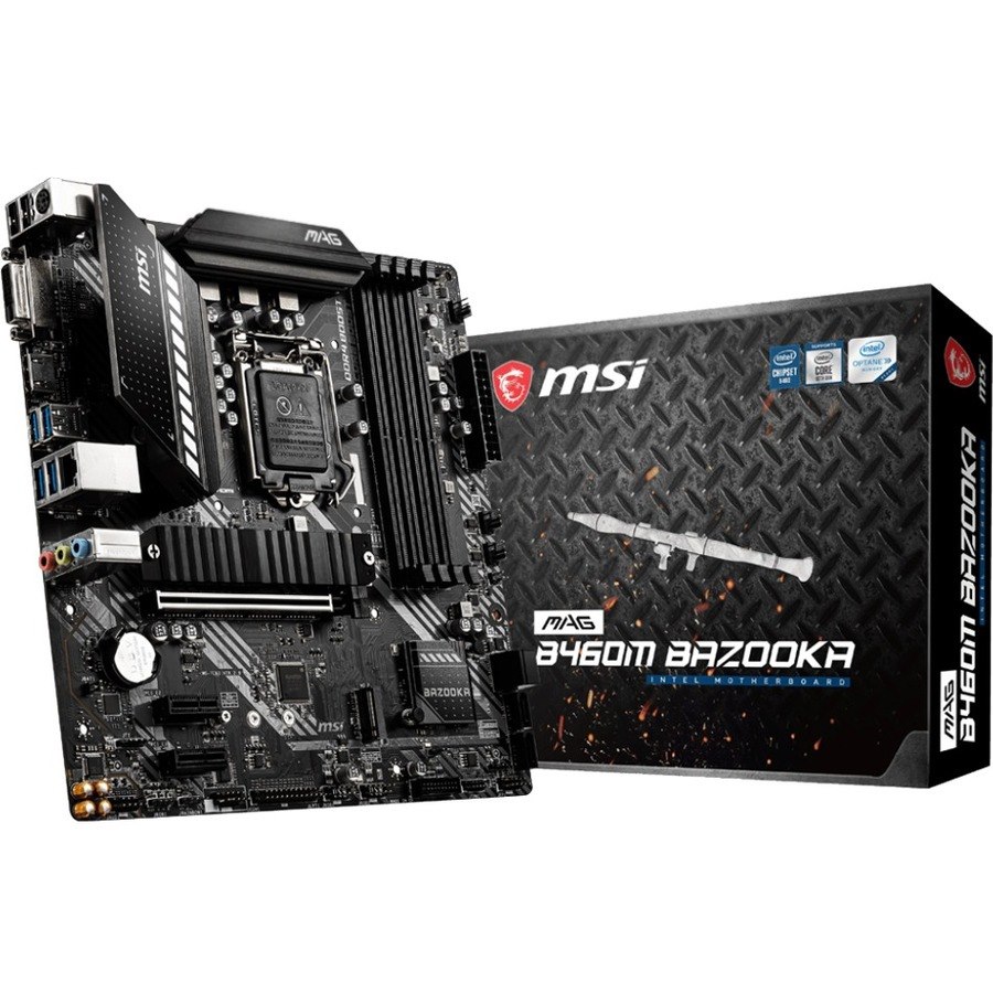 MSI MAG B460M BAZOOKA Desktop Motherboard - Intel B460 Chipset - Socket LGA-1200 - Intel Optane Memory Ready - Micro ATX