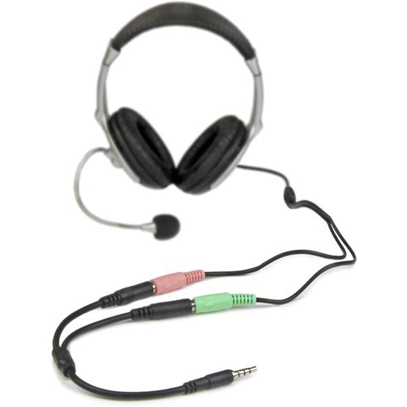 StarTech.com Headset adapter for headsets with separate headphone / microphone plugs - 3.5mm 4 position to 2x 3 position 3.5mm M/F