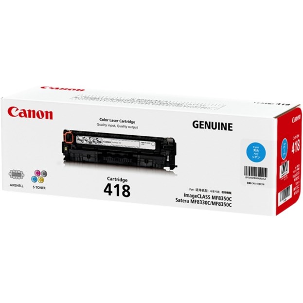 Canon CART418C Original Laser Toner Cartridge - Cyan Pack