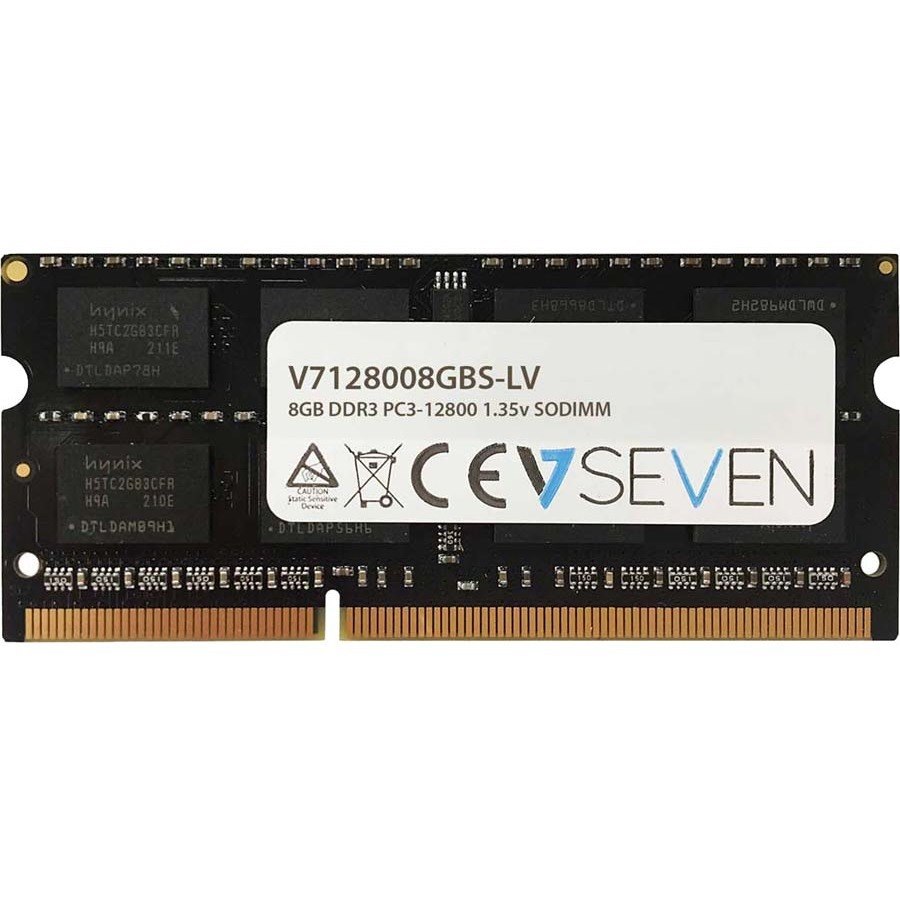 V7 V7128008GBS-LV RAM Module for Notebook - 8 GB - DDR3-1600/PC3-12800 DDR3 SDRAM - 1600 MHz Dual-rank Memory - CL11