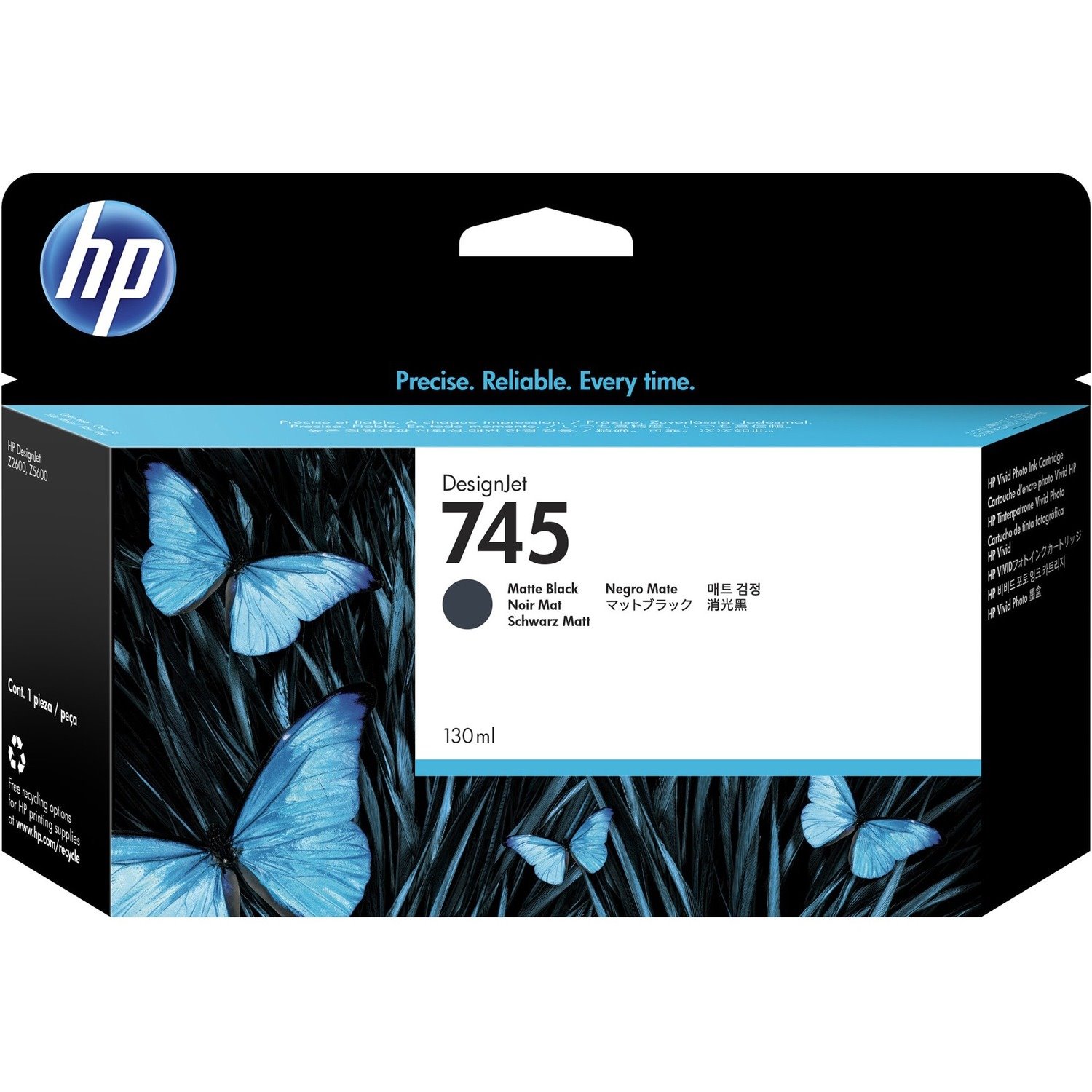 HP 745 Original Standard Yield Inkjet Ink Cartridge - Matte Black - 1 Pack