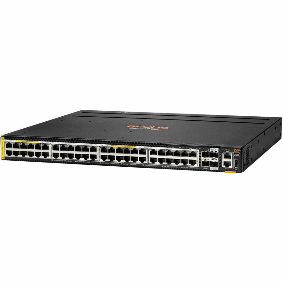 Aruba CX 6300 48 Ports Manageable Ethernet Switch - 5 Gigabit Ethernet, 10 Gigabit Ethernet, 50 Gigabit Ethernet - 5GBase-T, 10GBase-X, 50GBase-X