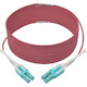 Eaton Tripp Lite Series 10G Duplex Multimode 50/125 OM4 LSZH Fiber Optic Cable (LC/LC), Push/Pull Tabs, Magenta, 8 m