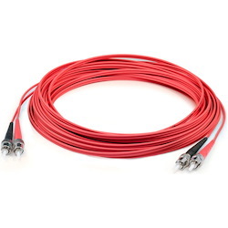 AddOn 3m ST (Male) to ST (Male) Red OM1 Duplex Plenum-Rated Fiber Patch Cable