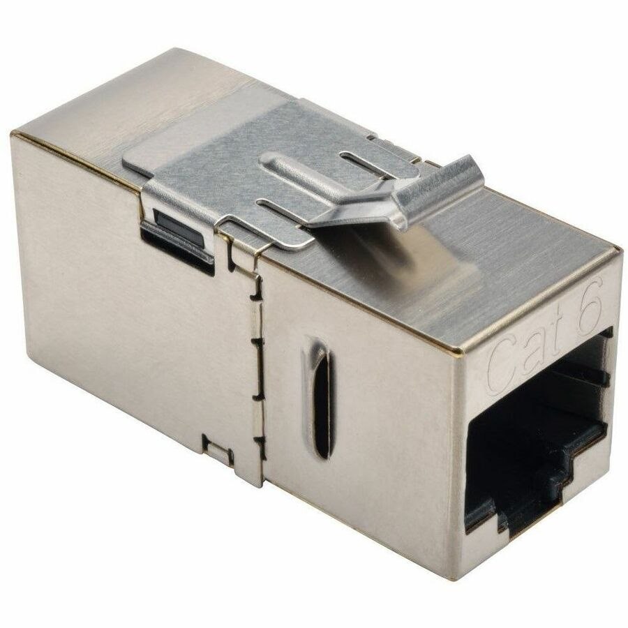 Eaton Tripp Lite Series Cat6 Straight-Through Modular Shielded In-Line Snap-In Coupler with 90-Degree Down-Angled Port (RJ45 F/F), TAA