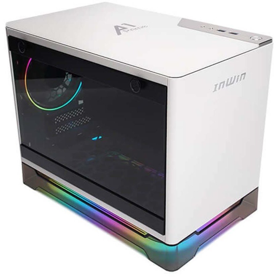 In Win IW-A1PRIME-WHITE Gaming Computer Case - Mini ITX Motherboard Supported - Mini-tower - Tempered Glass, Plexiglass, SECC, Aluminium - White