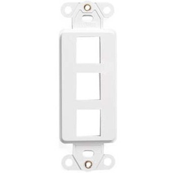 Leviton 41643-00W 3 Sockets Decora Style Faceplate Insert