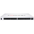 FortiSwitch-148F-FPOE FortiSwitch-148F-FPOE is a performance/price competitive L2+ management switch with 48x GE port + 4x SFP+ port + 1x RJ45 console. Port 1- 48 are POE ports with automatic Max 740W POE output limit (48 port 802.3af or 24 port 802.3at)				