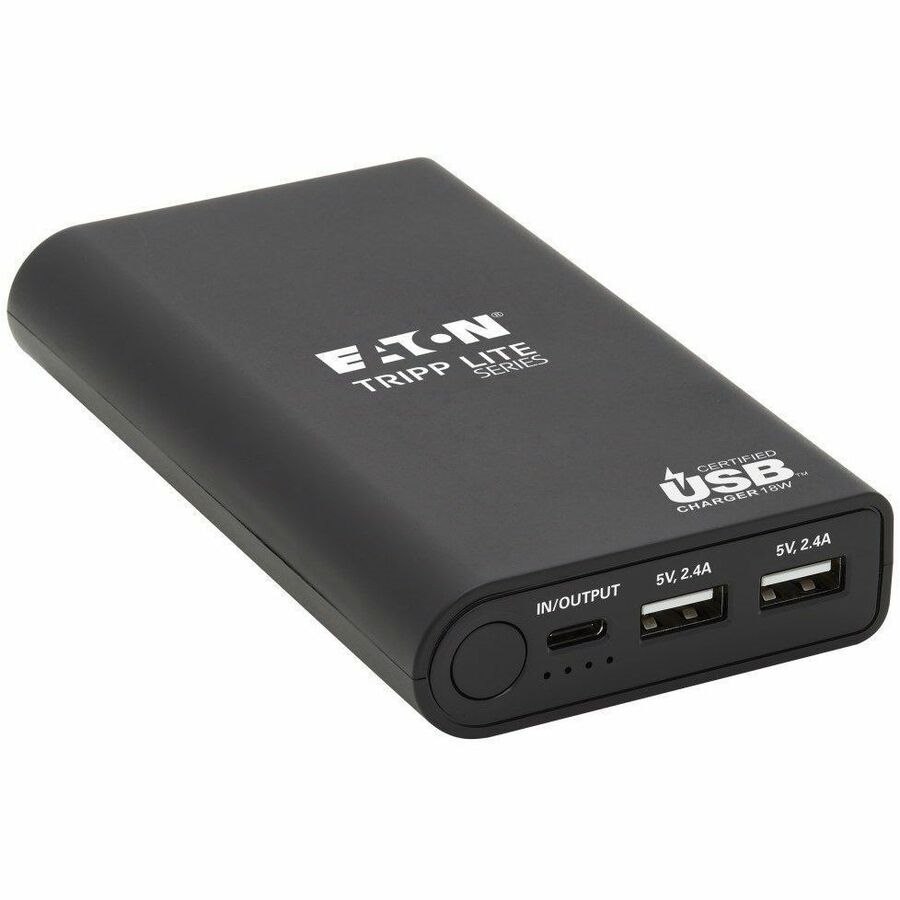 Eaton Tripp Lite Series Portable Charger - 2x USB-A, USB-C with PD Charging, 10,050mAh Power Bank, Lithium-Ion, USB-IF, Black