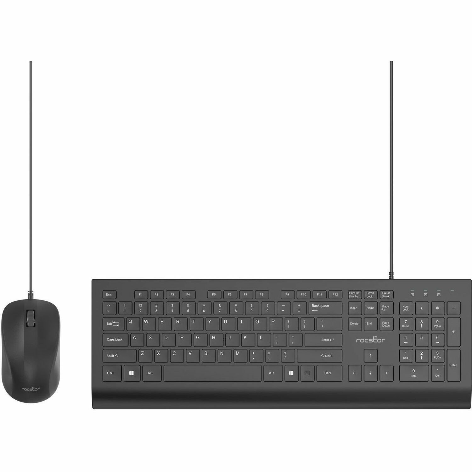 Rocstor Premium CK1 Wired USB Keyboard Mouse Combo Set