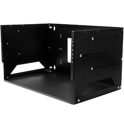 StarTech.com 2-Post 4U Open Frame Wall Mount Network Rack with Built-in Shelf and Adjustable Depth, Computer Rack for IT Equipment, TAA~