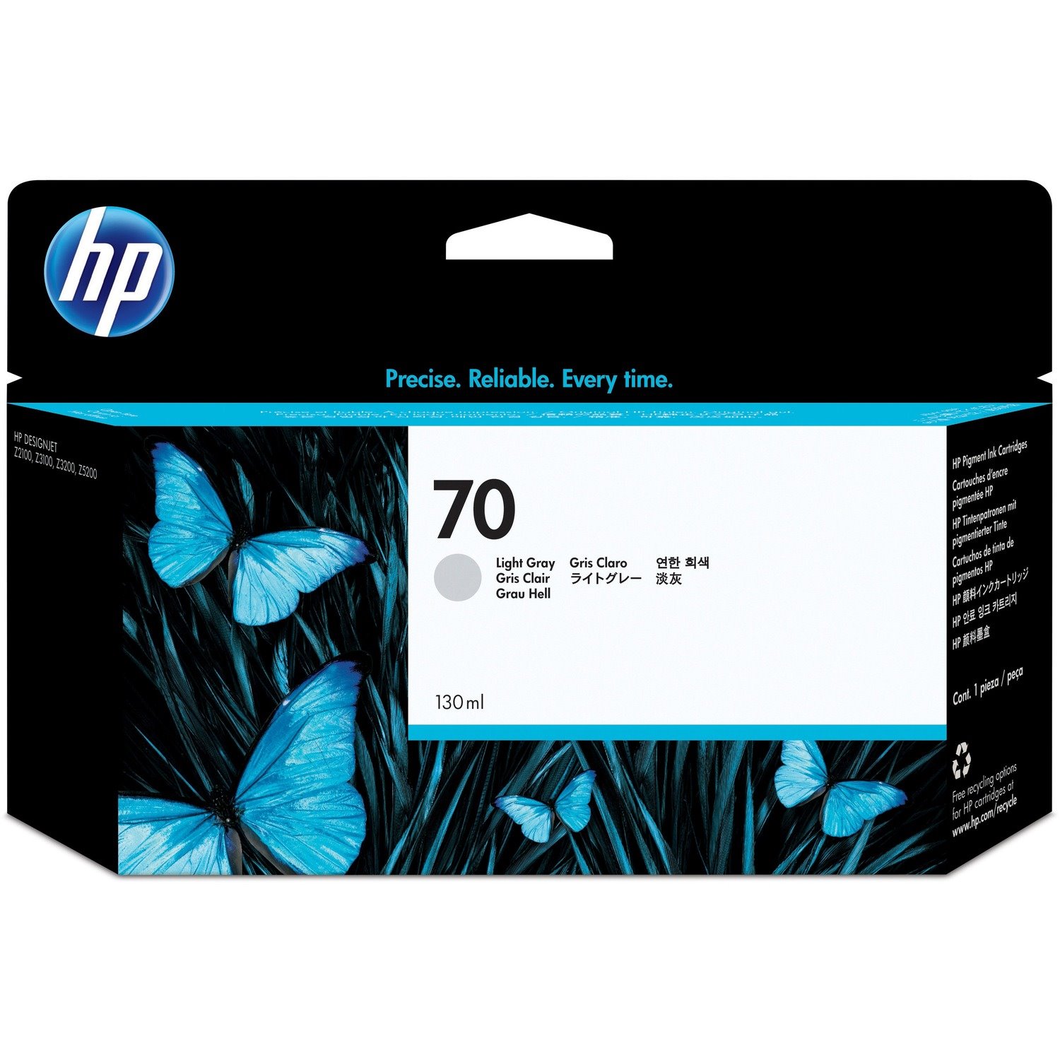 HP 70 Original Inkjet Ink Cartridge - Light Grey - 1 Each