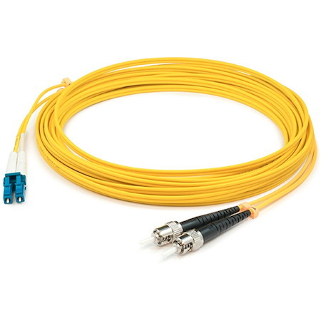 AddOn 1m LC (Male) to ST (Male) Yellow OM1 Duplex Plenum-Rated Fiber Patch Cable