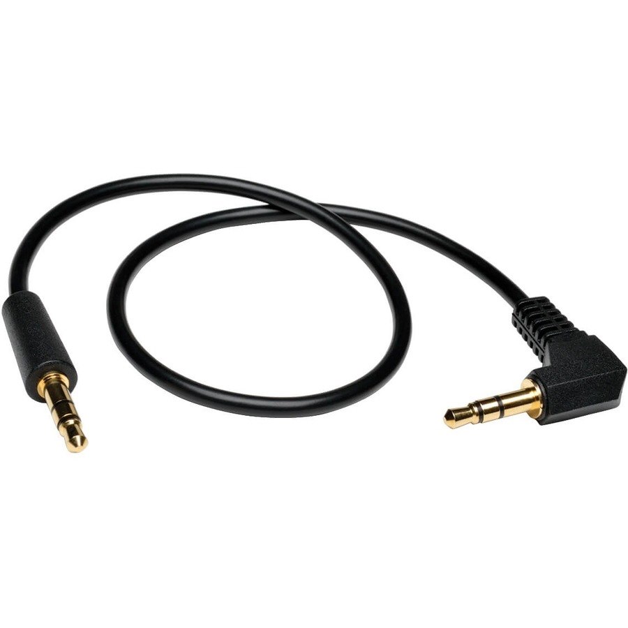 Eaton Tripp Lite Series 3.5mm Mini Stereo Audio Cable with one Right-Angle plug (M/M), 1 ft. (0.31 m)