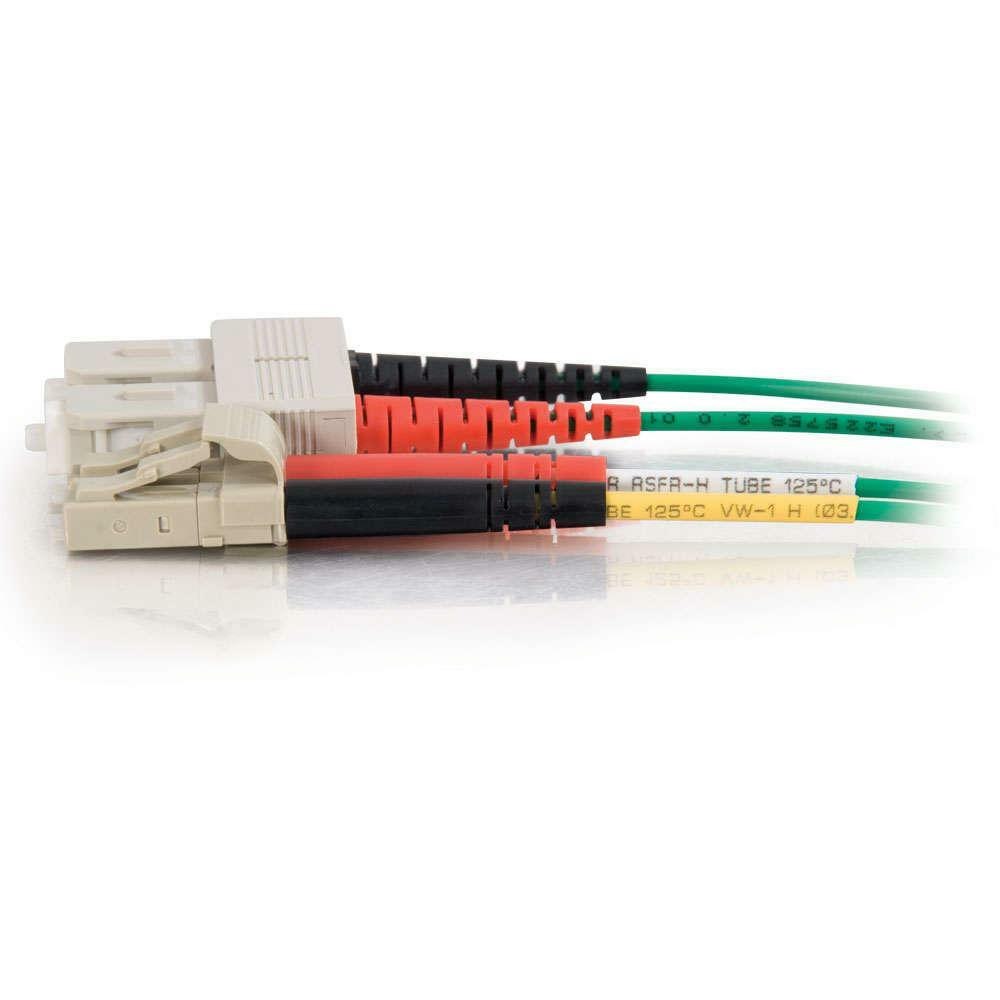 C2G 10m LC-SC 62.5/125 OM1 Duplex Multimode PVC Fiber Optic Cable - Green