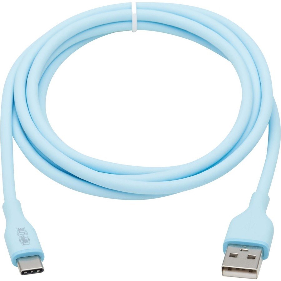 Eaton Tripp Lite Series Safe-IT USB-A to USB-C Antibacterial Cable, USB 2.0, Ultra Flexible (M/M), Light Blue, 3 ft. (0.91 m)