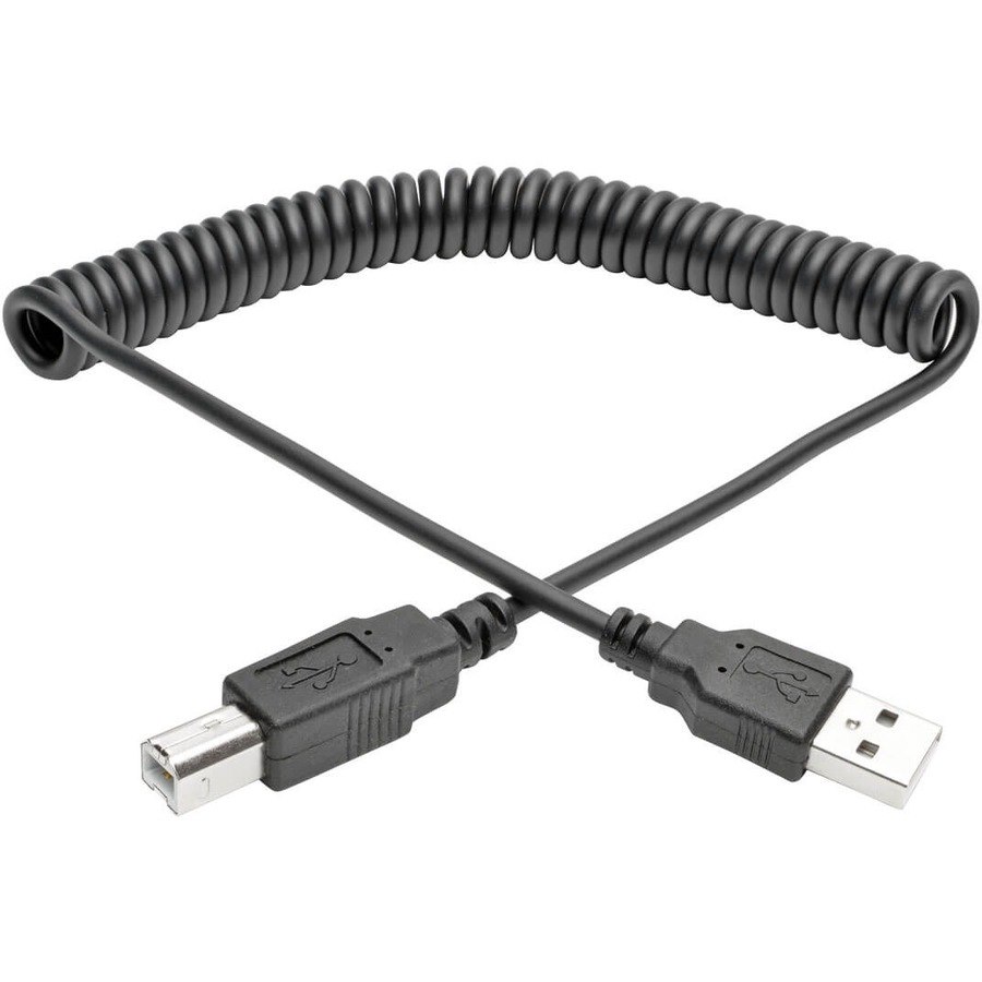 Eaton Tripp Lite Series USB 2.0 A to B Coiled Cable (M/M), 10 ft. (3.05 m)