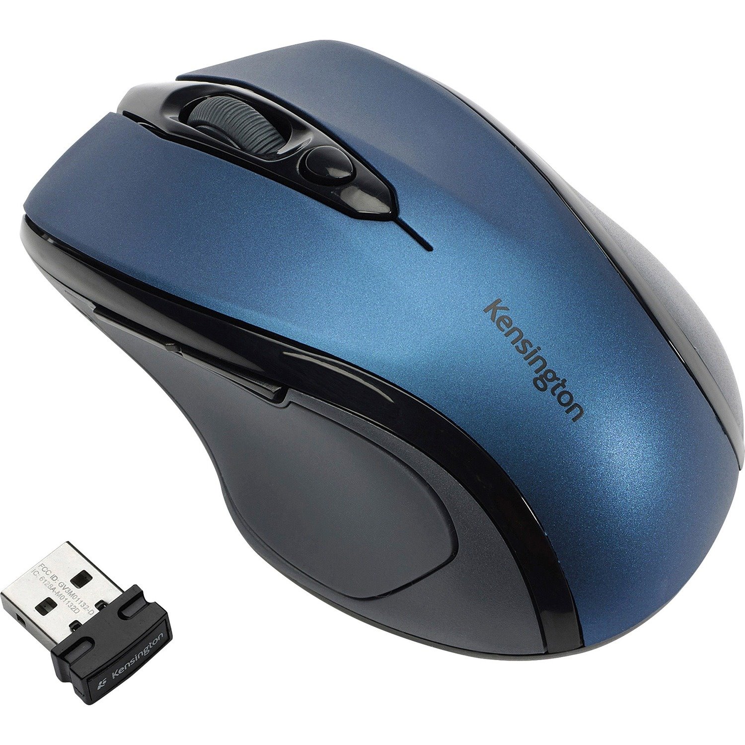 Kensington Pro Fit Mouse - Radio Frequency - USB - Optical - 3 Button(s) - Sapphire, Blue