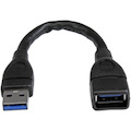 StarTech.com 6in Black USB 3.0 (5Gbps) Extension Adapter Cable A to A - M/F
