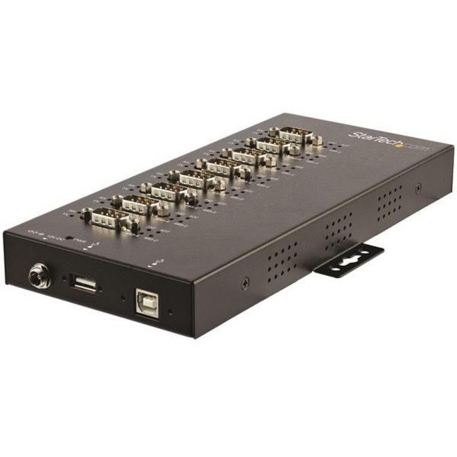 StarTech.com USB to RS232/RS485/RS422 8 Port Serial Hub Adapter - Industrial Metal USB 2.0 to DB9 Serial Converter - Din Rail Mountable