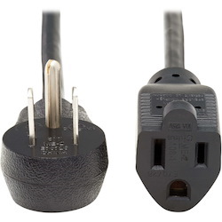 Eaton Tripp Lite Series Power Extension Cord, Right-Angle NEMA 5-15P to NEMA 5-15R - 10A, 120V, 18 AWG, 25 ft. (7.62 m), Black